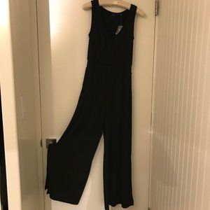 G Giuliana Black Poly Spandex Sleevless Jumpsuit